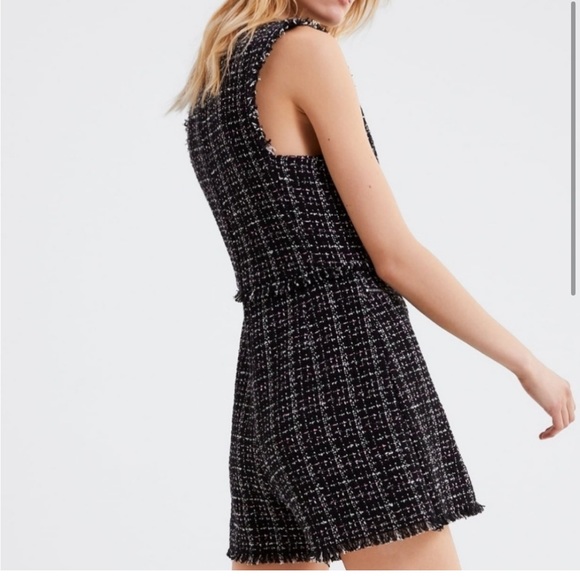 NWOT Zara Tweed Pinafore Jumpsuit Romper Blogger/ Influencer Must Have! Size L - Picture 3 of 14